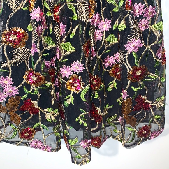 NWOT Fashion Nova Floral Sequins Bustier Top Strapless Babydoll Dress - Picture 9 of 16